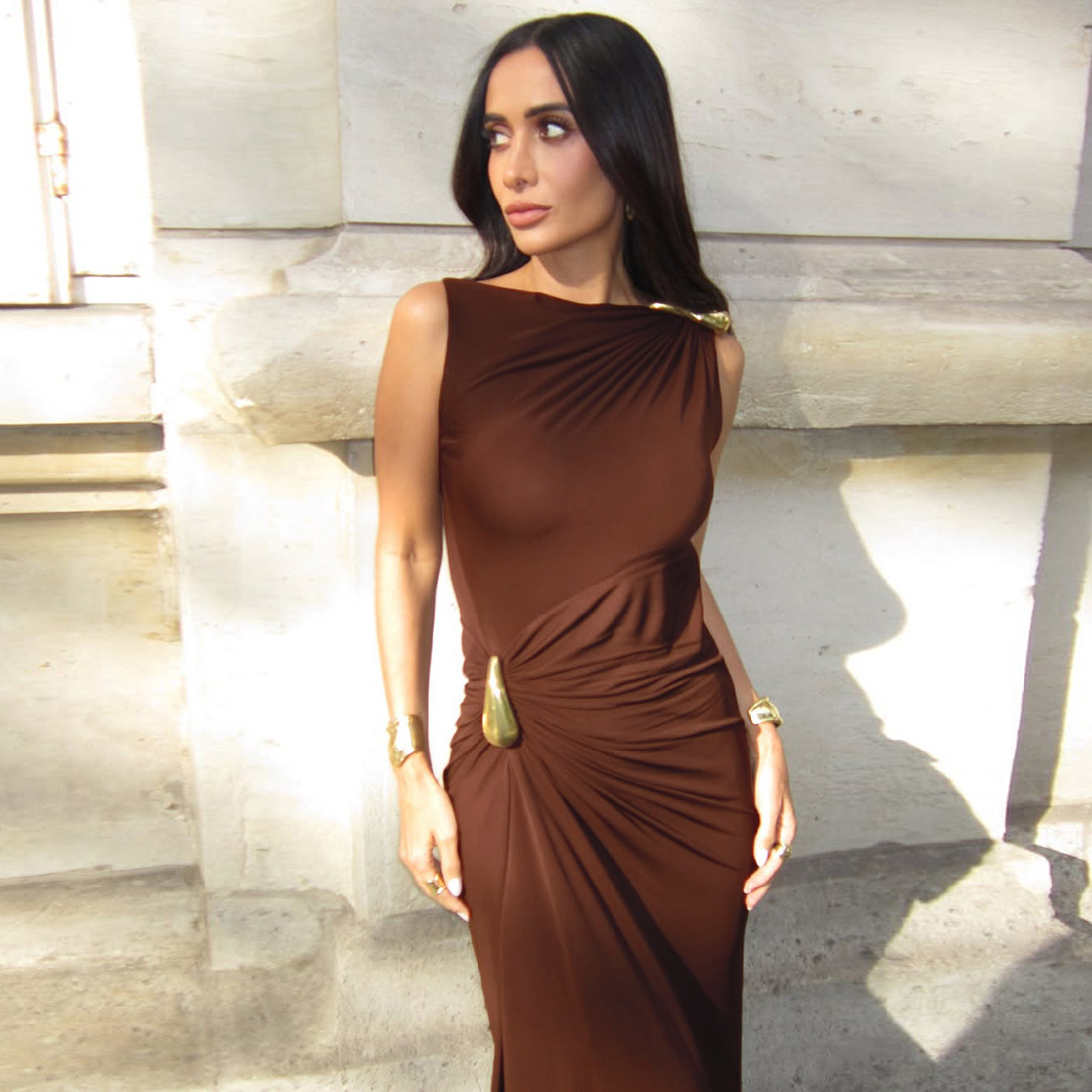 Crossfit Ga - 2025년 신상 섹시 슬림핏 메탈 장식