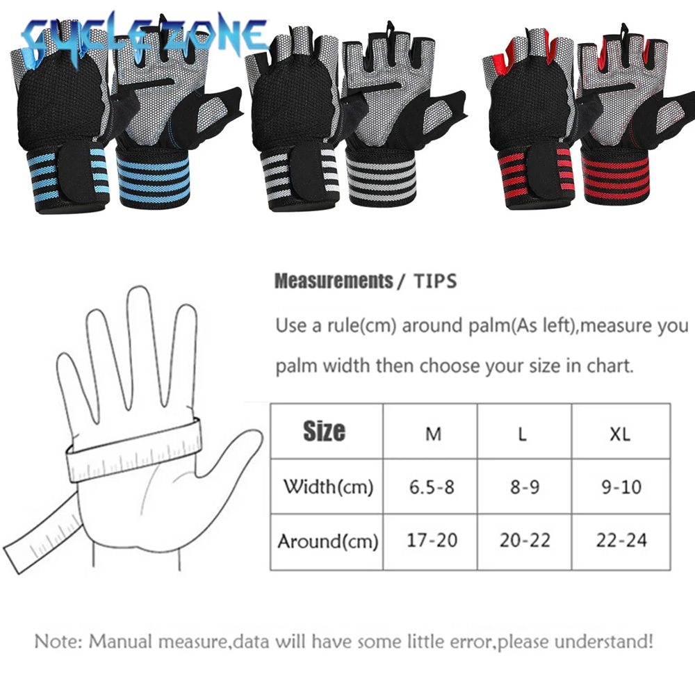 손목 랩 지원 기능이 있는 1쌍의 하프 핑거 짐 피트니 - Wrist Wrap Support 리뷰 및 가격